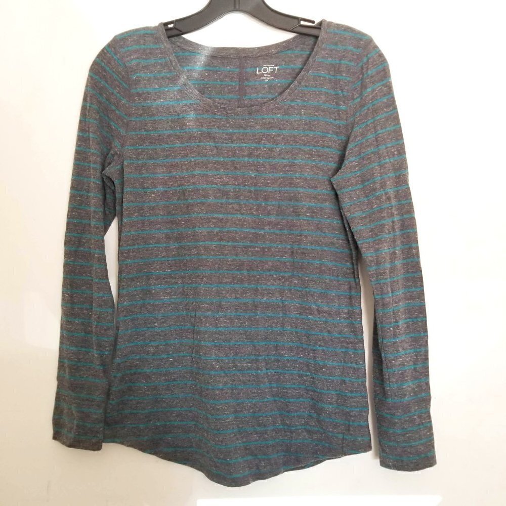 Ann Taylor Loft Striped Long Sleeve Tee Shirt SP